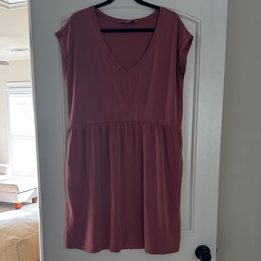 LOFT Dusty Rose V-Neck Mini Dress